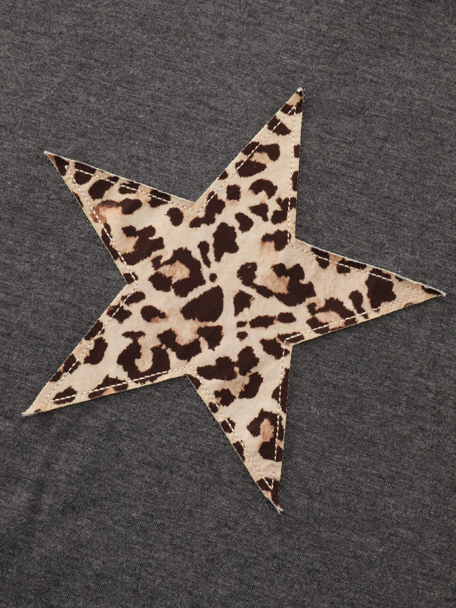 Cotton Leopard Embroidered Patch Relaxed‑Fit T‑Shirt sold by Bloomchic product image thumbnail 5