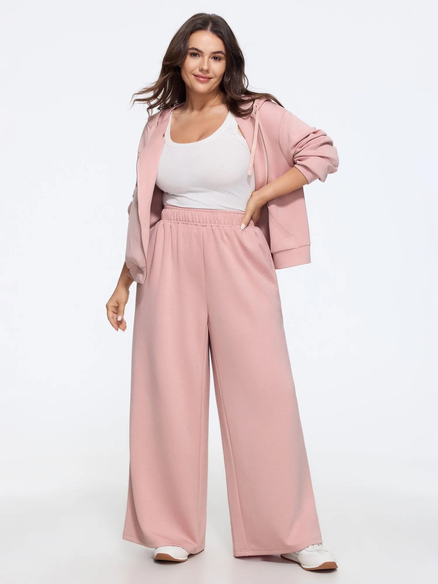 Supersoft Stretch Solid Wide Leg Pants sold by Bloomchic product image thumbnail 2