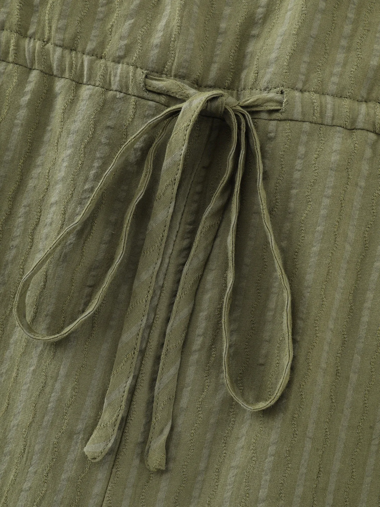 Textured Stripe Drawstring Waist Pocket Romper sold by Bloomchic product image thumbnail 5