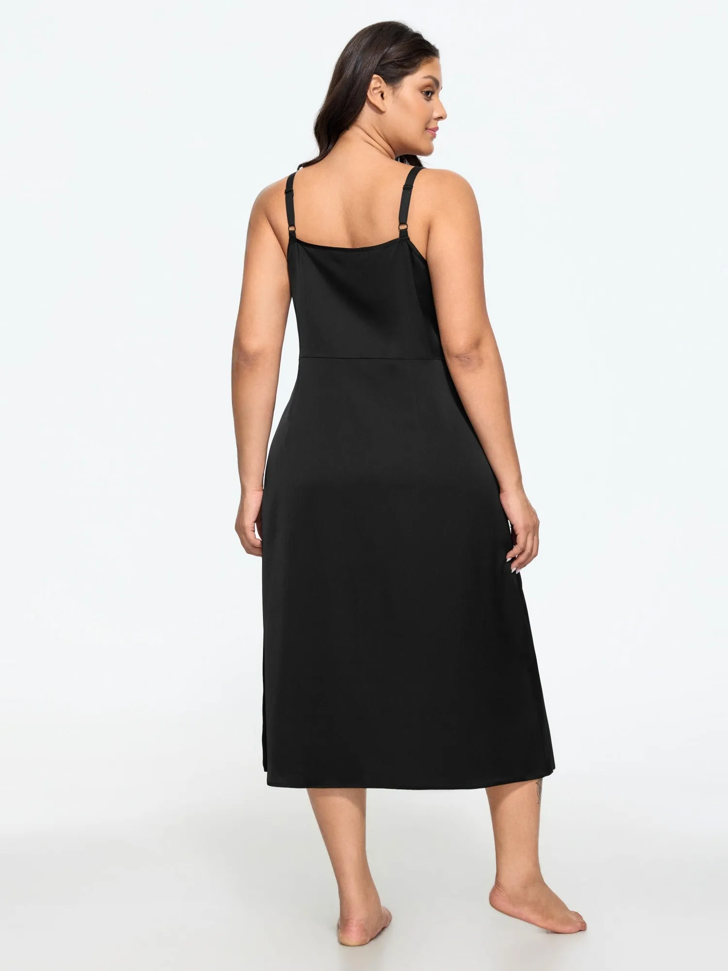 V‑Neck Lace Trim Side Slit Nightgown sold by Bloomchic product image thumbnail 3