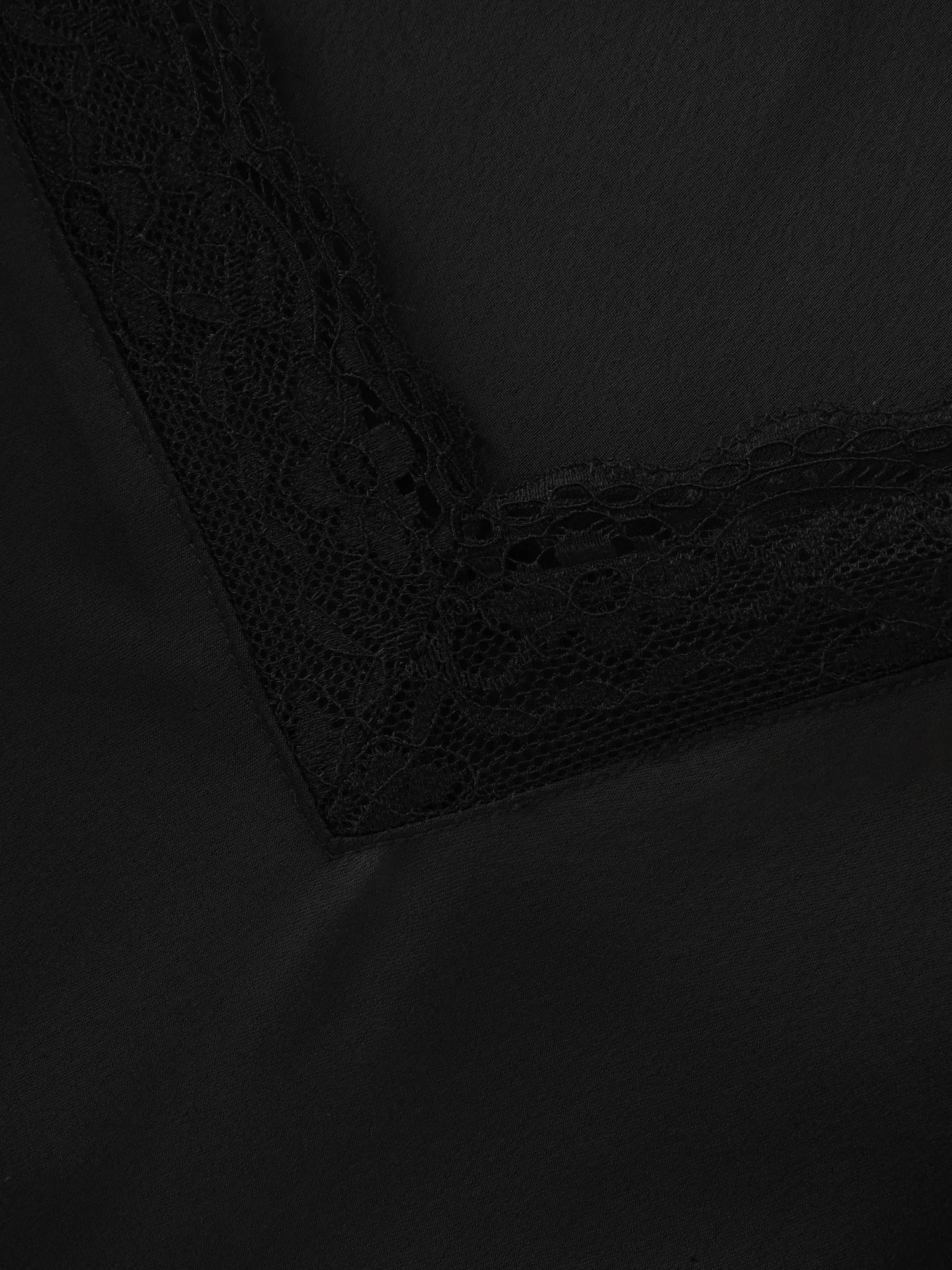 V‑Neck Lace Trim Side Slit Nightgown sold by Bloomchic product image thumbnail 5
