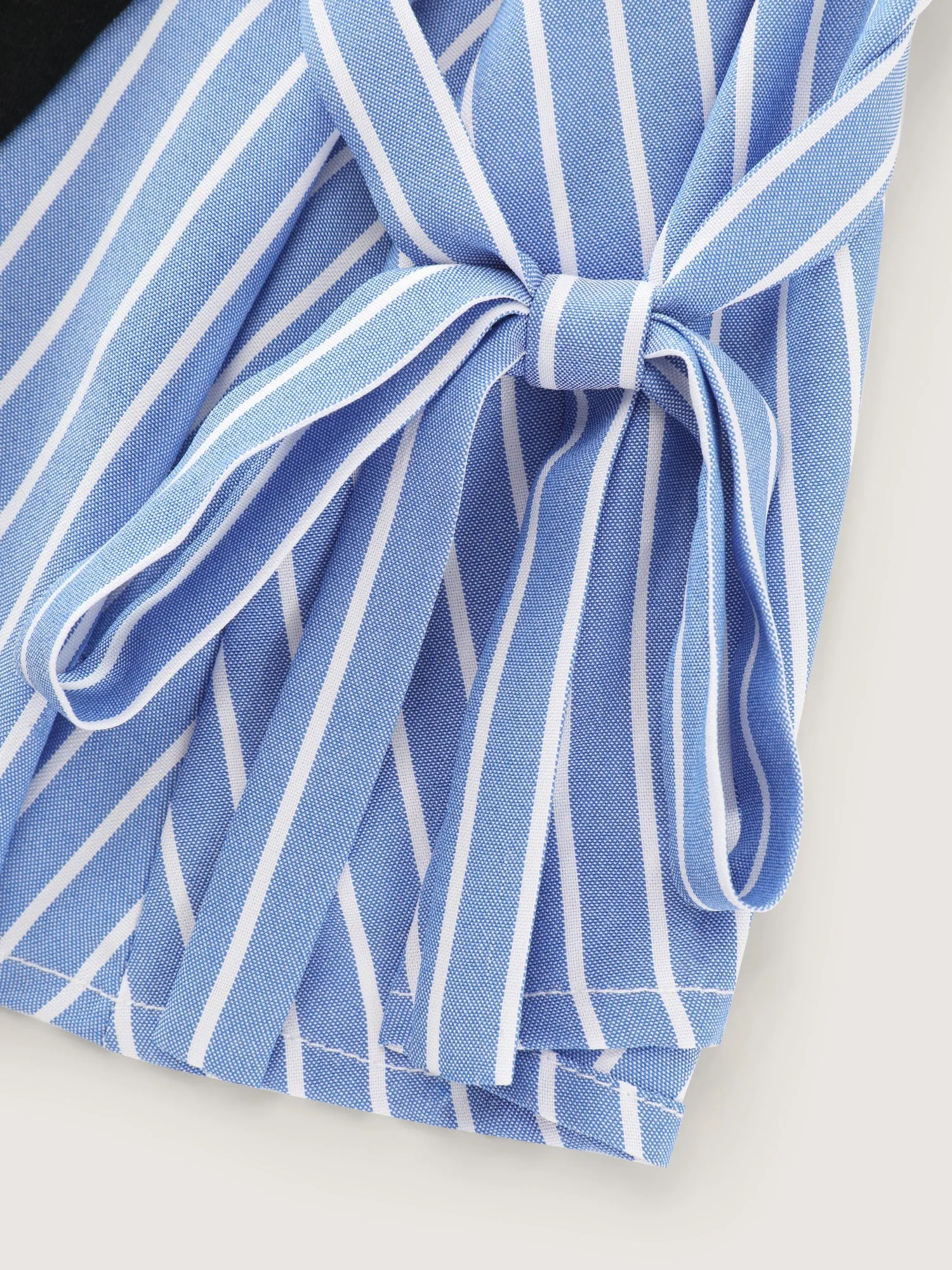 Supersoft Stripe Side Patchwork Bow Tie Detail Sweatshirt sold by Bloomchic product image thumbnail 5
