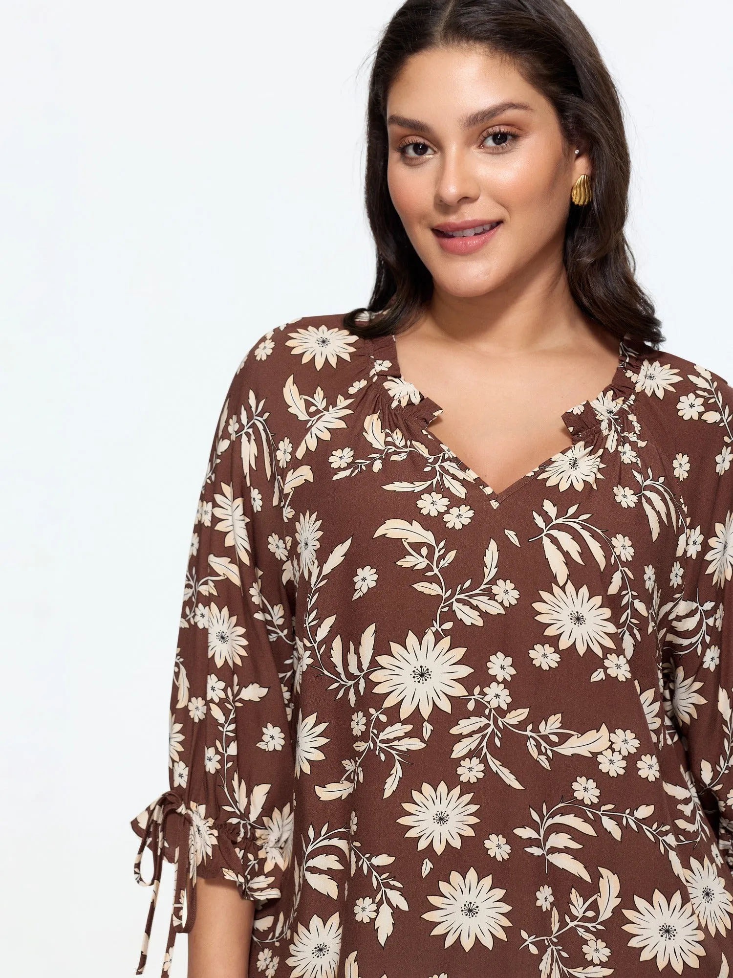 Floral Print Tie Cuffs Blouse sold by Bloomchic product image thumbnail 2