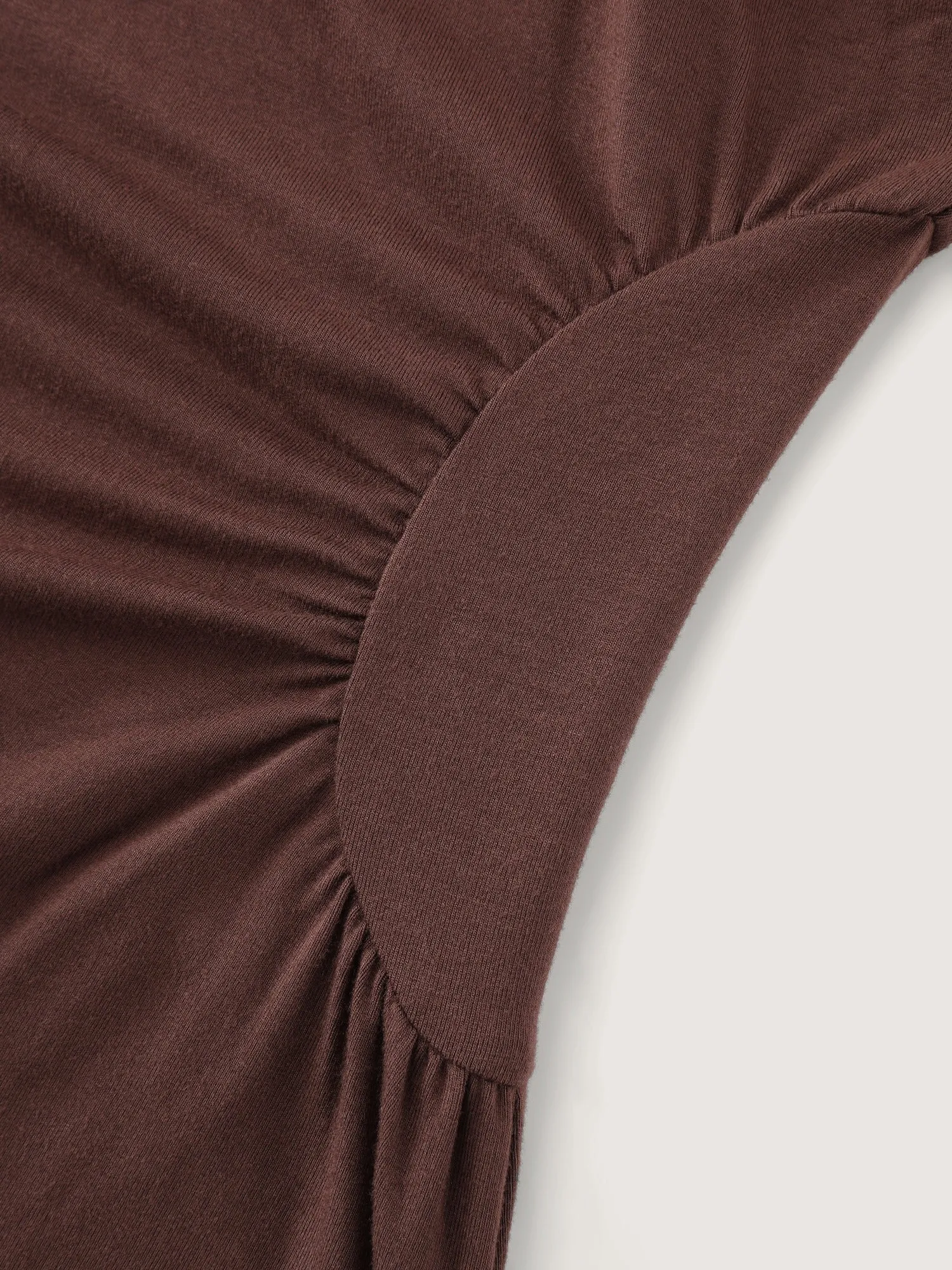Stretch Crew Neck Side Waist Ruched Detail T‑Shirt sold by Bloomchic product image thumbnail 5