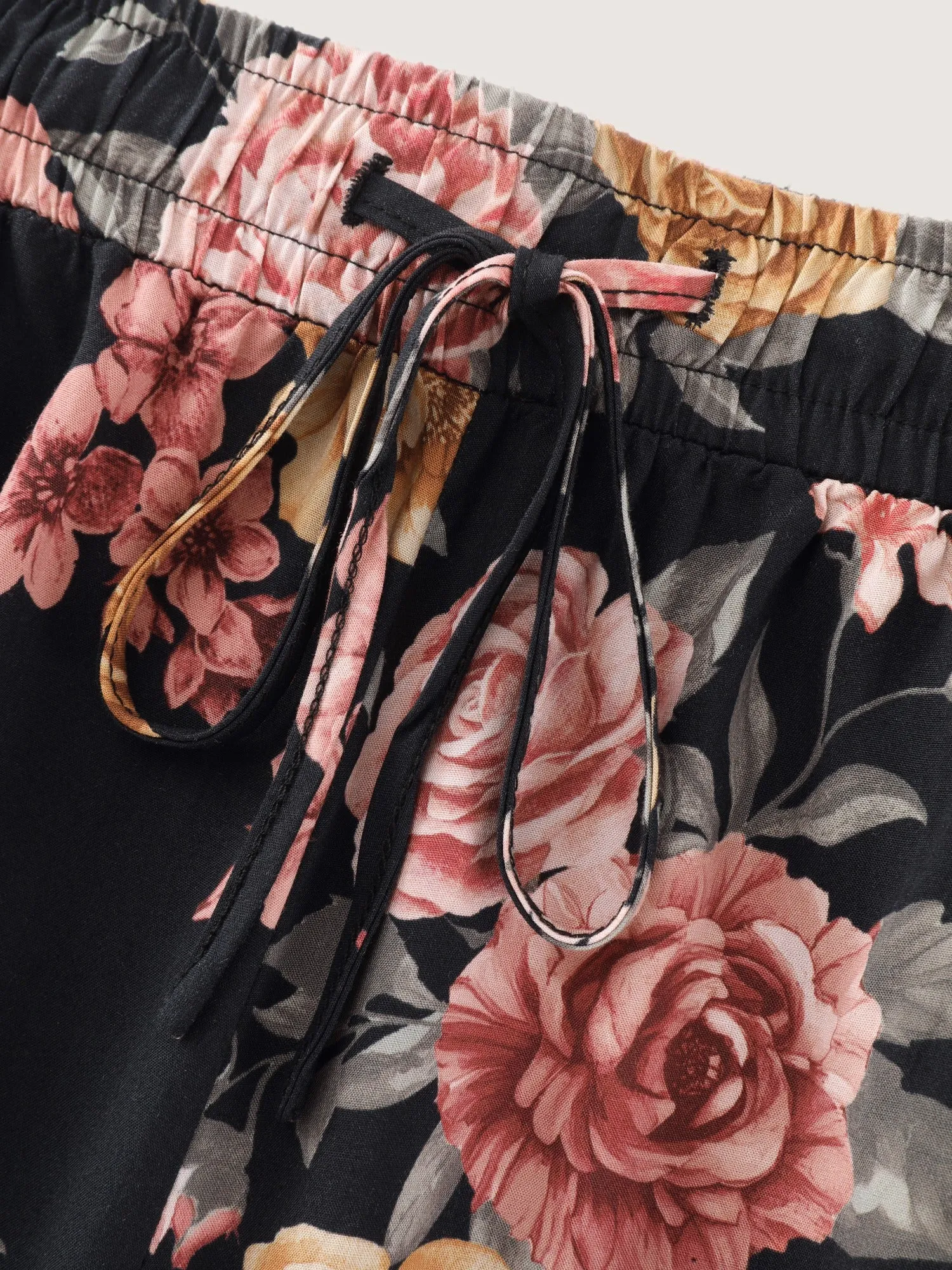 Floral Print Drawstring Waist Wide‑Leg Pants sold by Bloomchic product image thumbnail 5