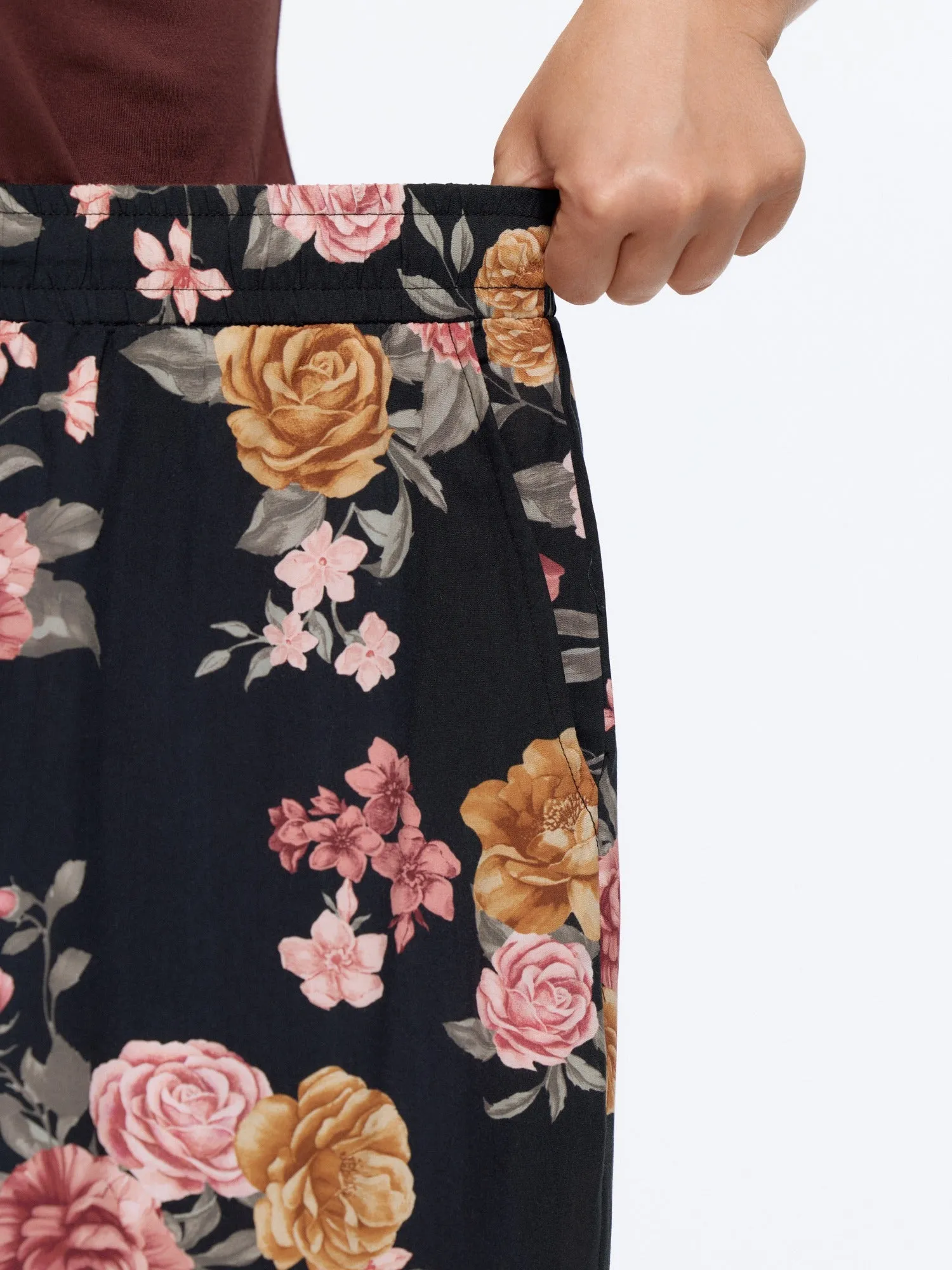 Floral Print Drawstring Waist Wide‑Leg Pants sold by Bloomchic product image thumbnail 4