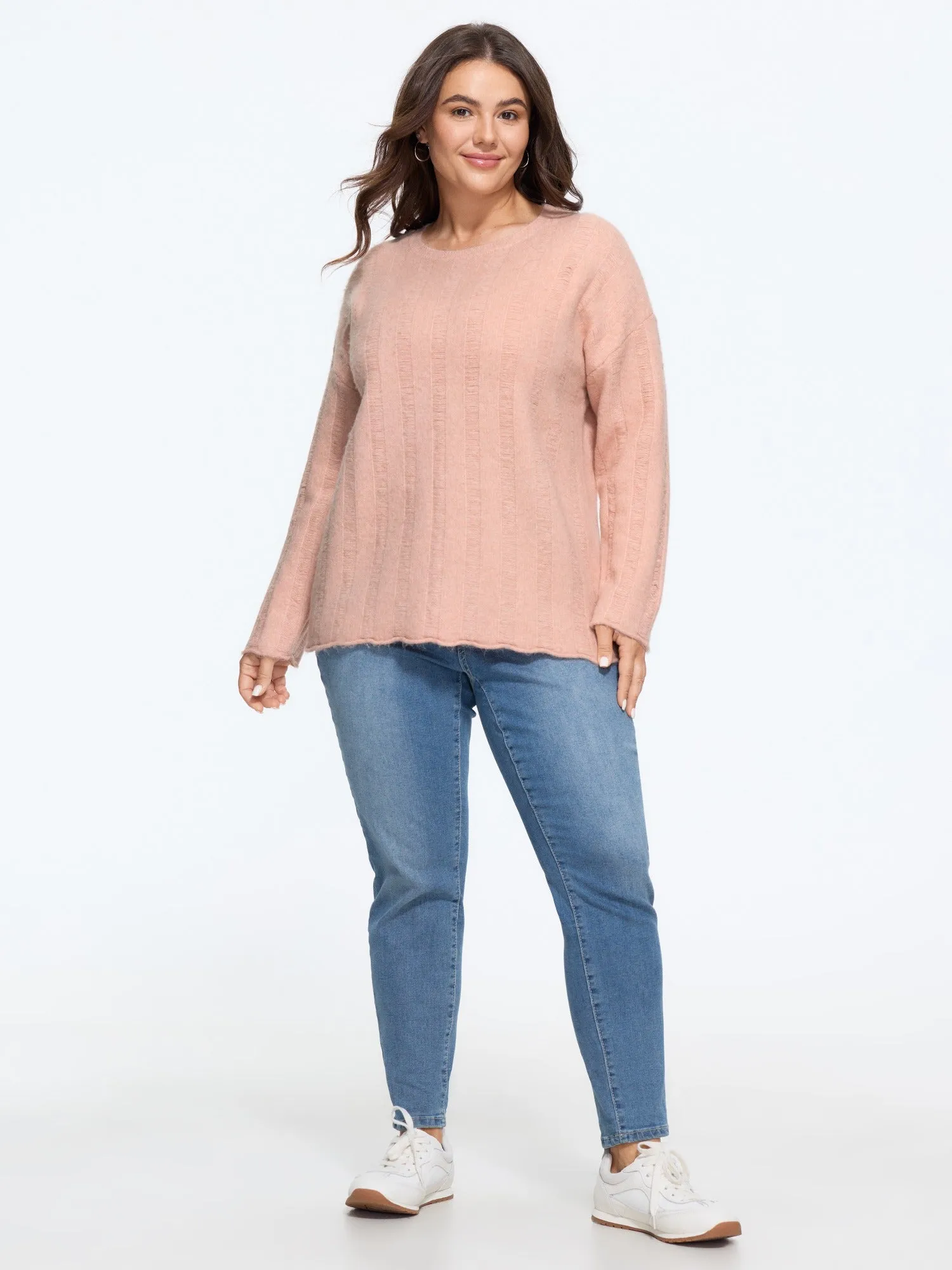 Textured Round Neck Scalloped Hem Pullover sold by Bloomchic product image thumbnail 4