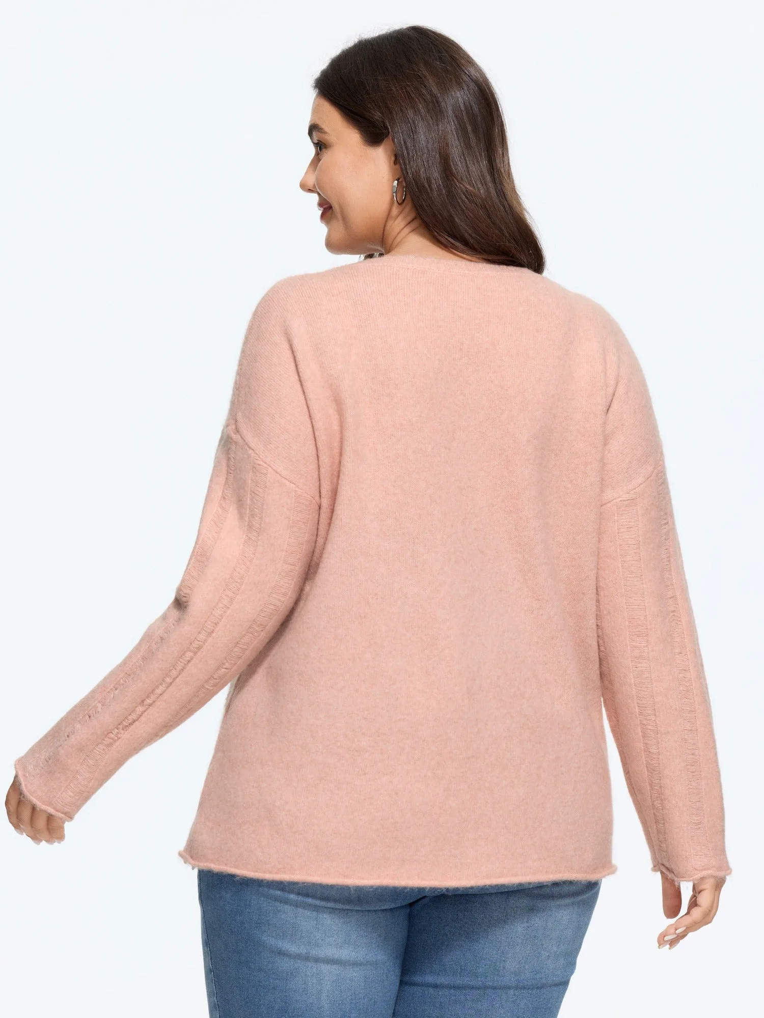 Textured Round Neck Scalloped Hem Pullover sold by Bloomchic product image thumbnail 3