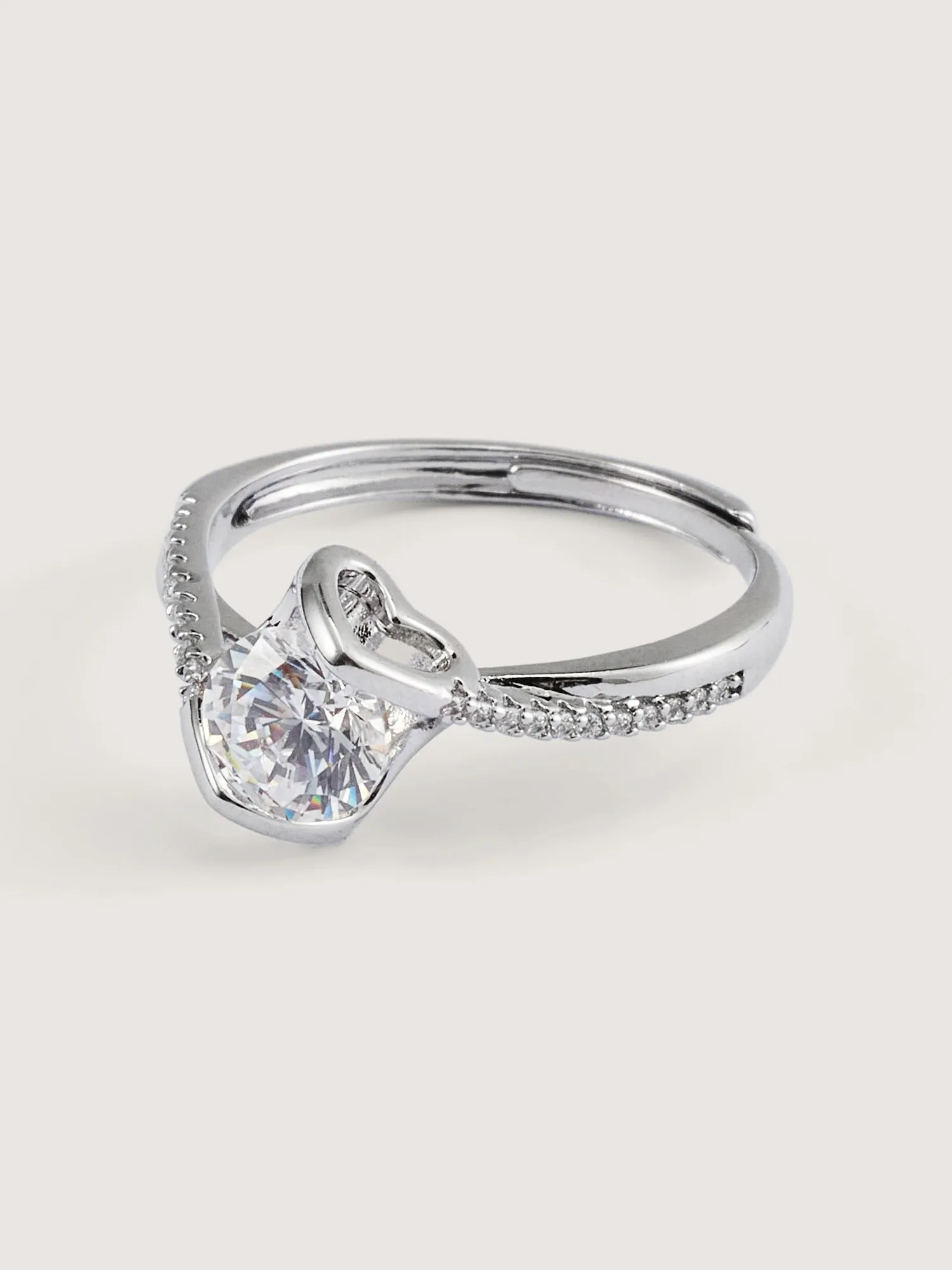 Heart Shape Paved Crystal Ring sold by Bloomchic product image thumbnail 3