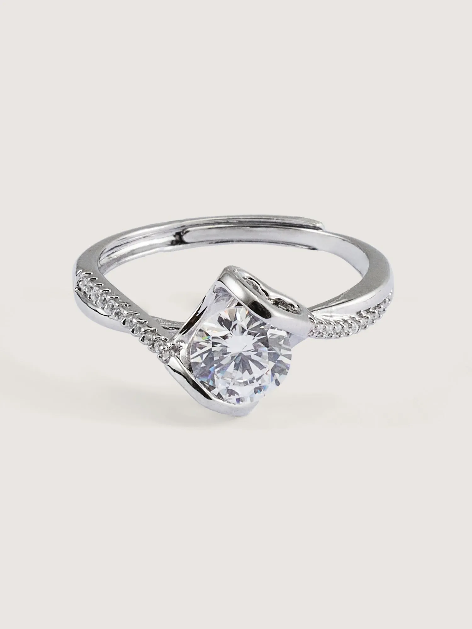 Heart Shape Paved Crystal Ring sold by Bloomchic product image thumbnail 2