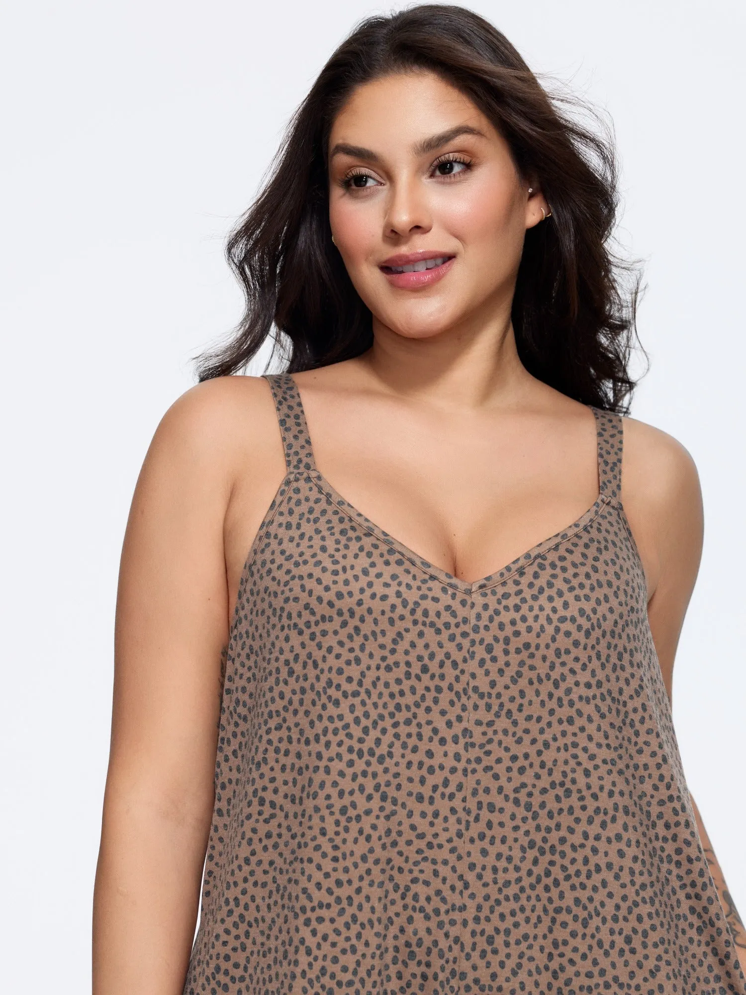 Supersoft Stretch Leopard Print Adjustable Straps Relaxed-Fit Jumpsuit sold by Bloomchic product image thumbnail 2