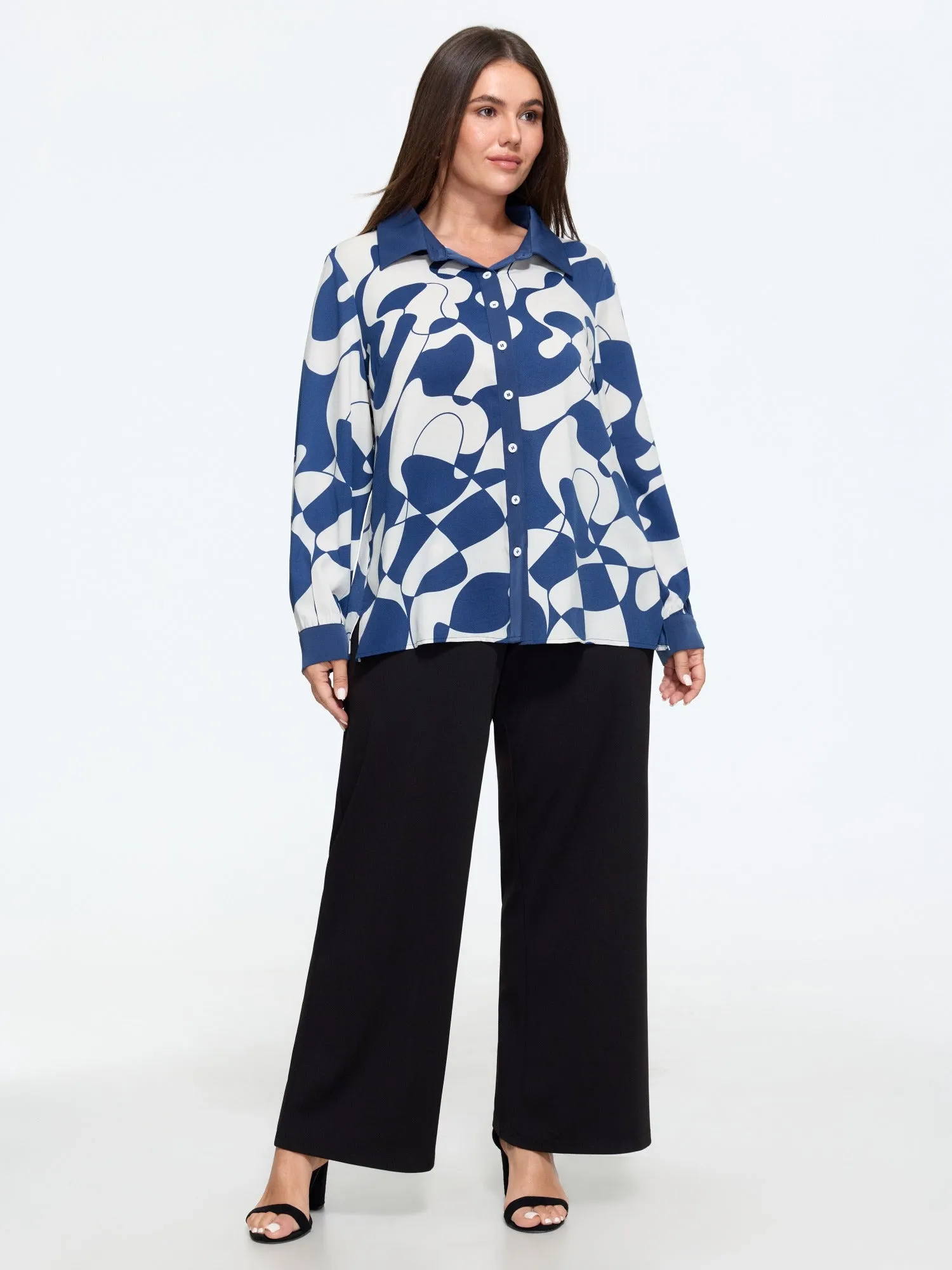 Geometric Abstract Print Loose Fit Blouse sold by Bloomchic product image thumbnail 2