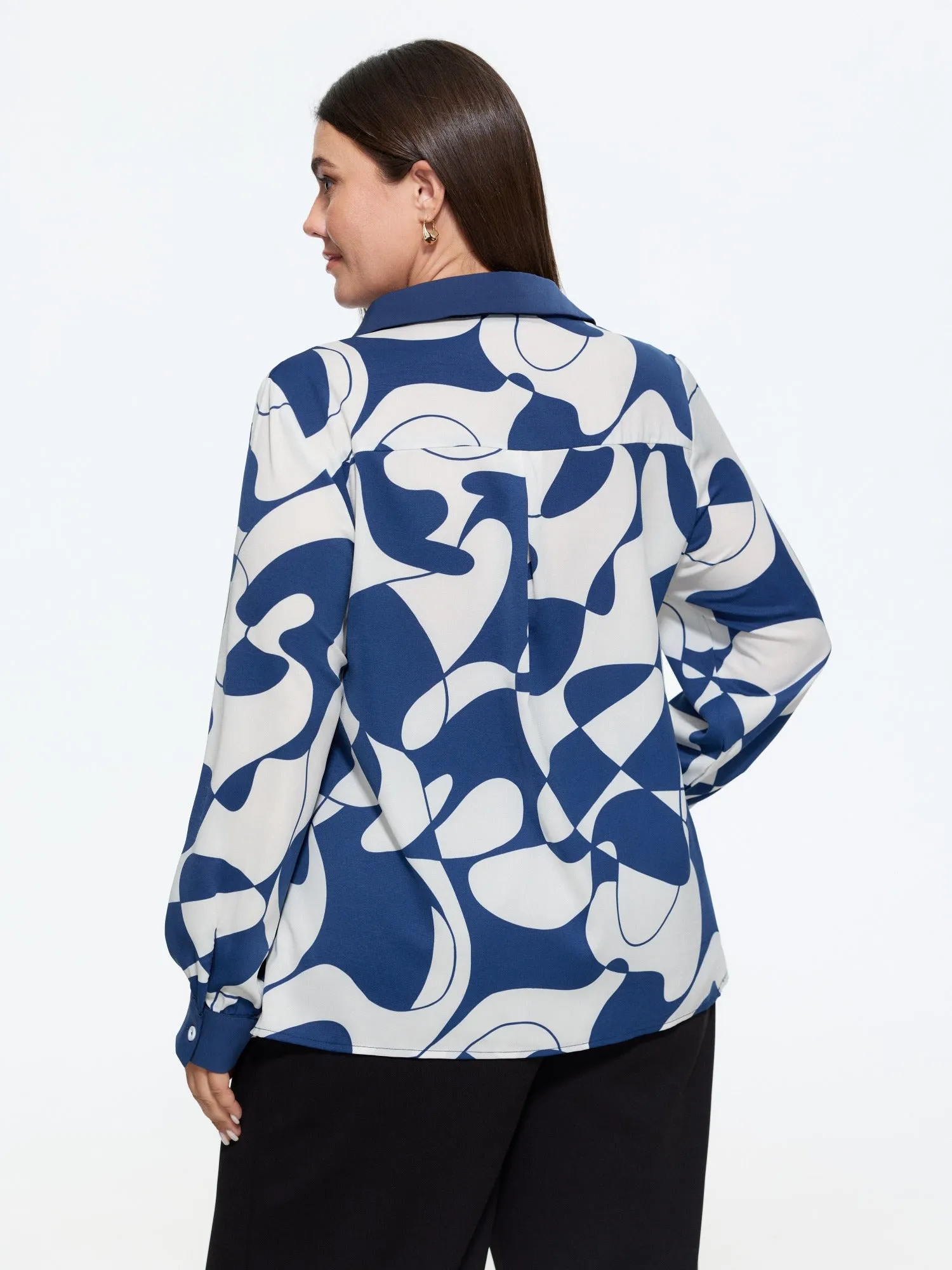 Geometric Abstract Print Loose Fit Blouse sold by Bloomchic product image thumbnail 3