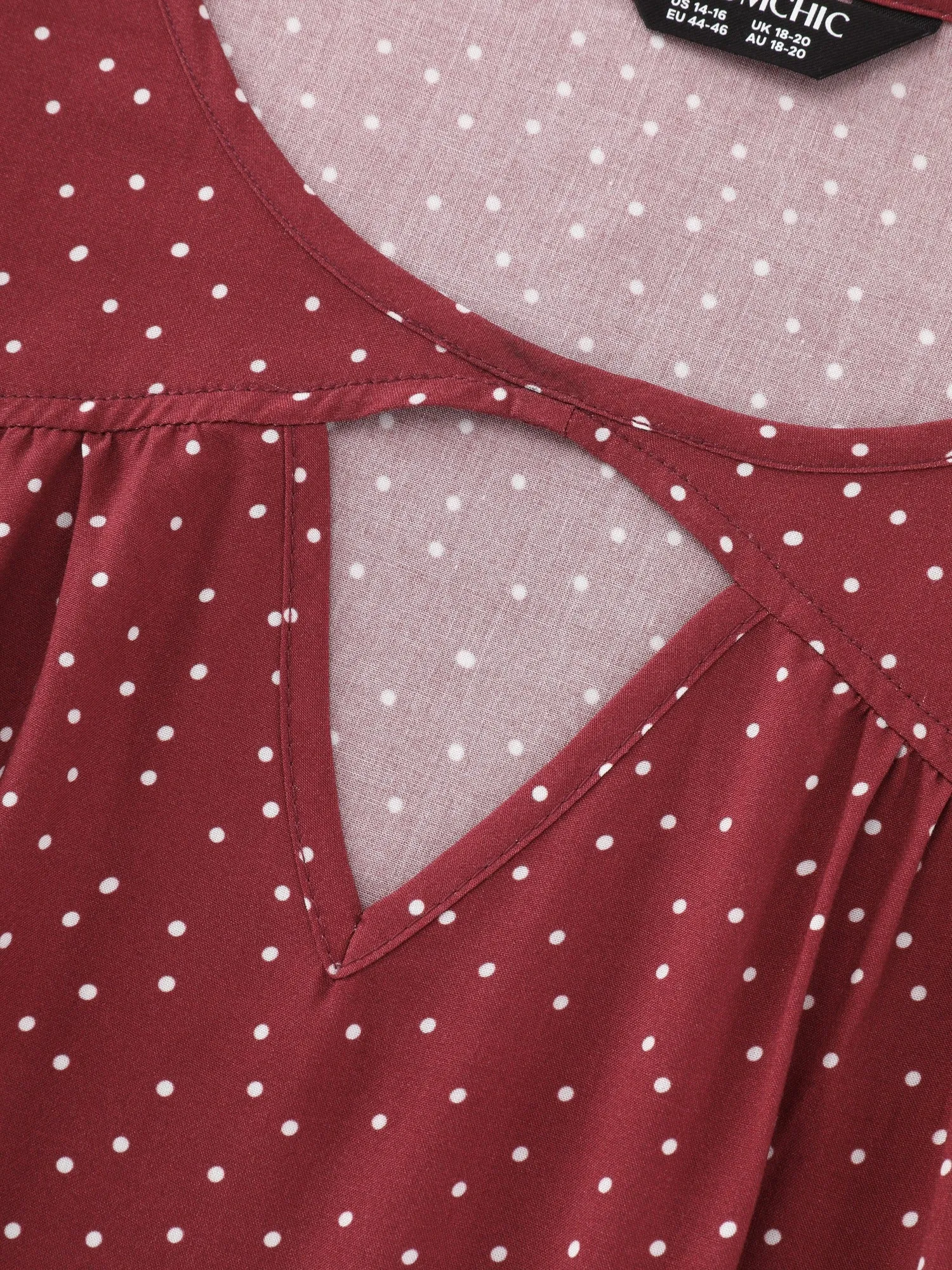 Polka Dot Keyhole Neck Pleated Blouse sold by Bloomchic product image thumbnail 5