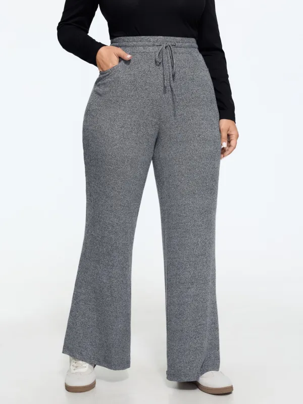 Supersoft Drawstring Waist Ribbed Knit Pants made by Bloomchic