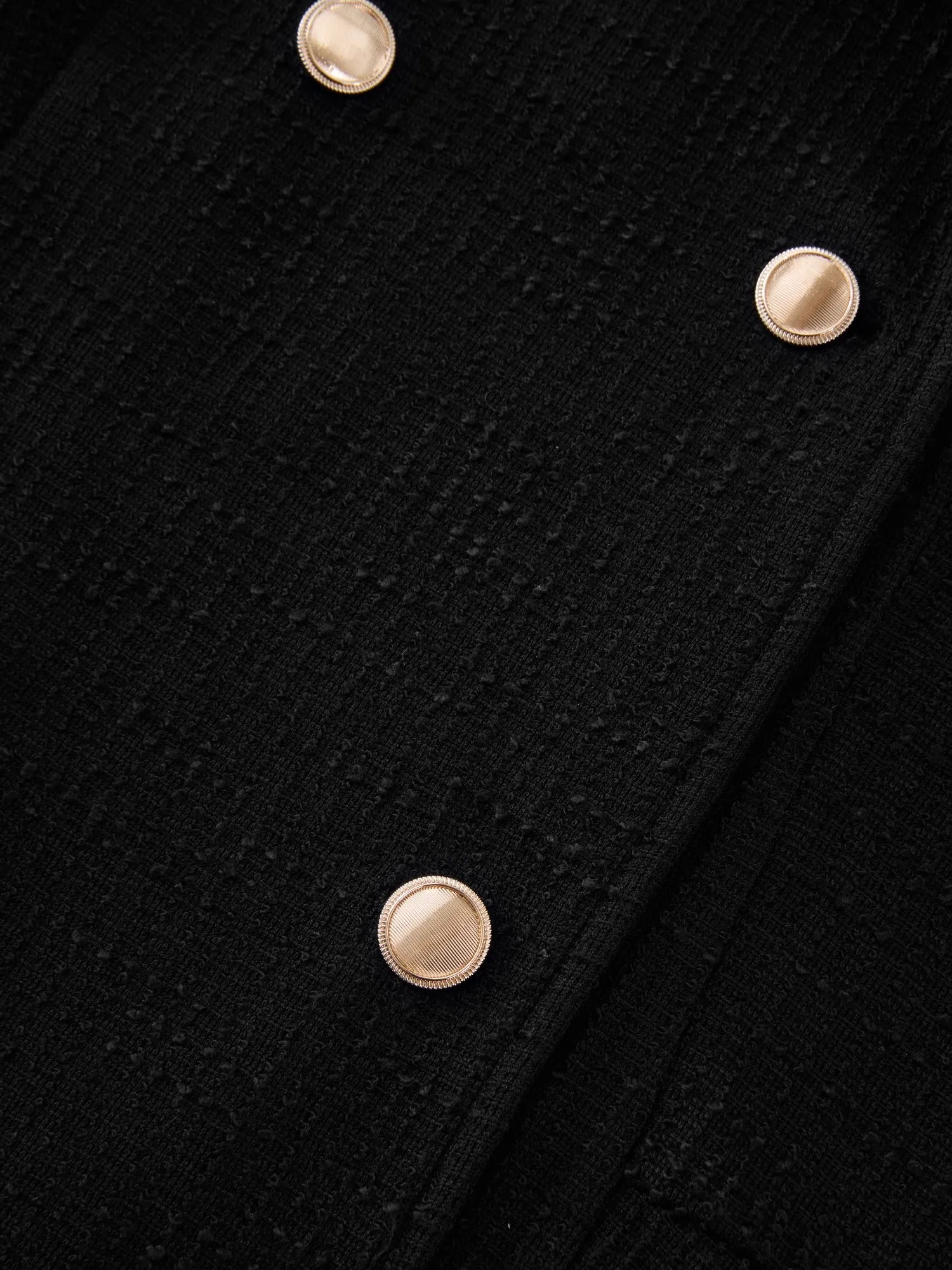 Tweed Lapel Collar Double‑Breasted Button Mini Dress sold by Bloomchic product image thumbnail 5