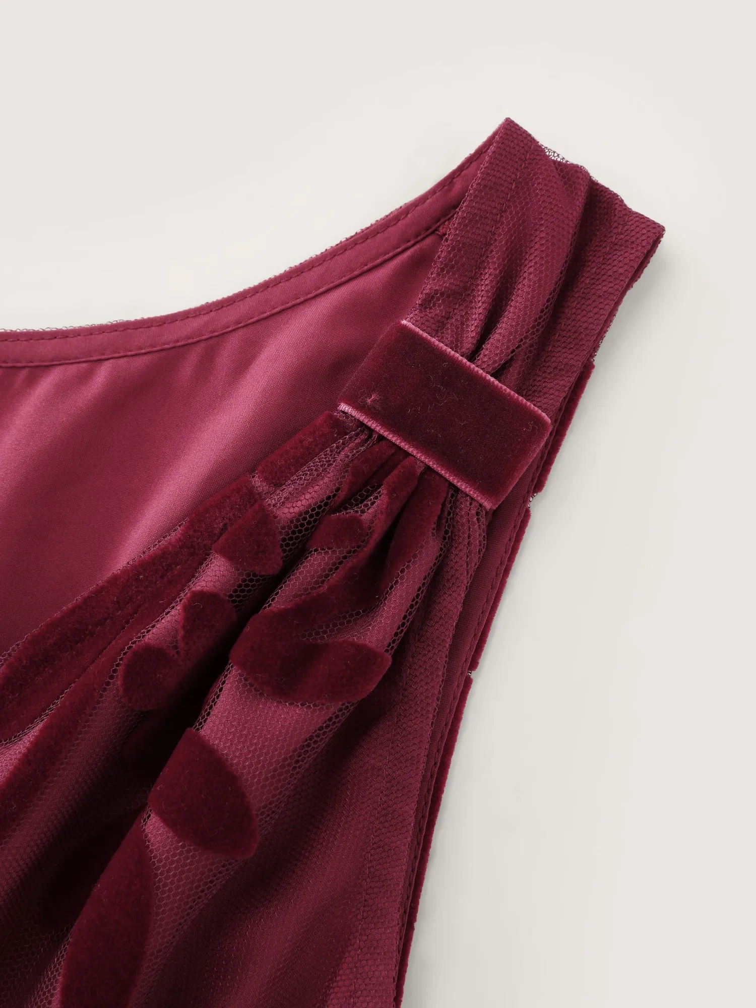 Floral Flocked Mesh V‑Neck Maxi Dress sold by Bloomchic product image thumbnail 5