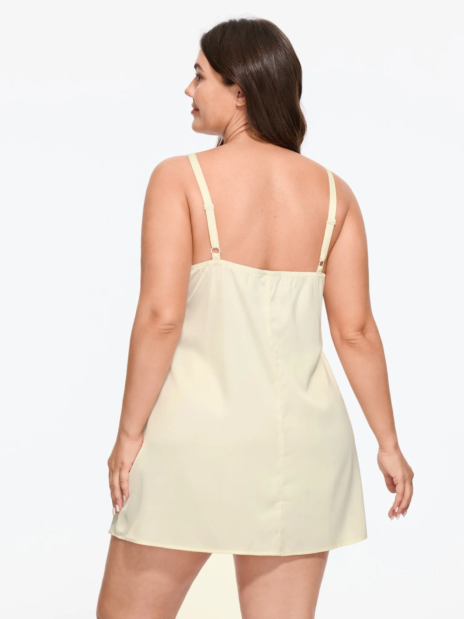 Satin V‑Neck Cami Nightgown & Long Robe Pajama Set sold by Bloomchic product image thumbnail 3