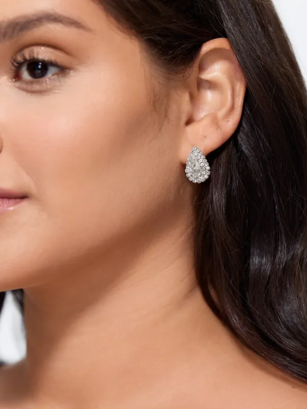 Teardrop Rhinestone Stud Earrings made by Bloomchic