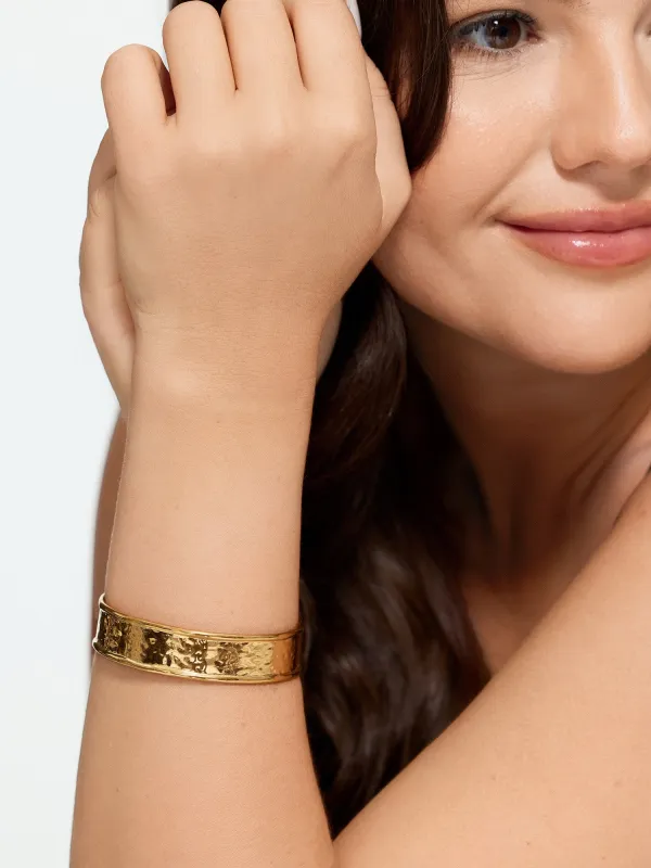 Textured Hammered Cuff Bracelet made by Bloomchic