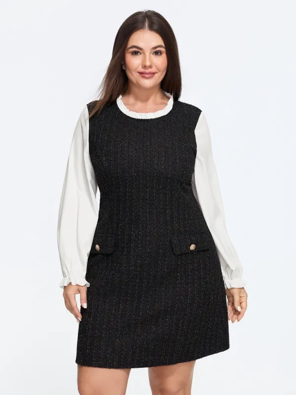 2 In 1 Tweed Ruffle Mini Dress made by Bloomchic