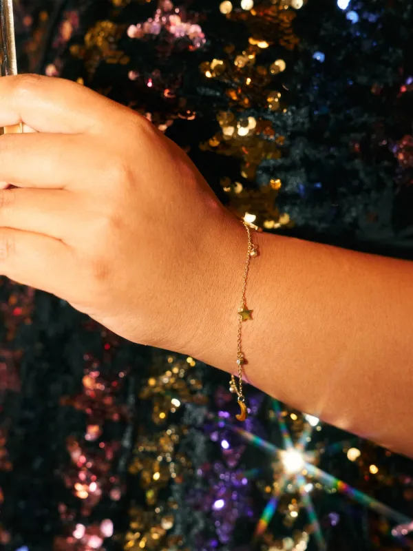 Star Moon Charm Bracelet made by Bloomchic