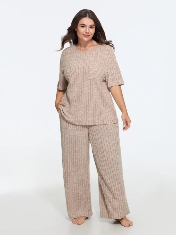 Supersoft Pocket Ribbed Loungewear Set made by Bloomchic