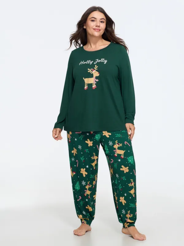 Supersoft Christmas Reindeer Print Loungewear Set made by Bloomchic