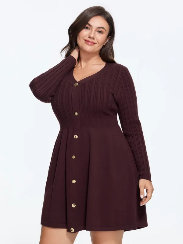 Supersoft V Neck Button Front Mini Dress made by Bloomchic