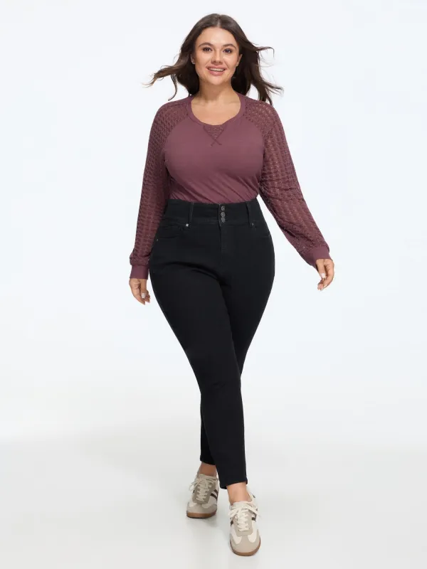 Stretch 3 Button Skinny Jeans made by Bloomchic