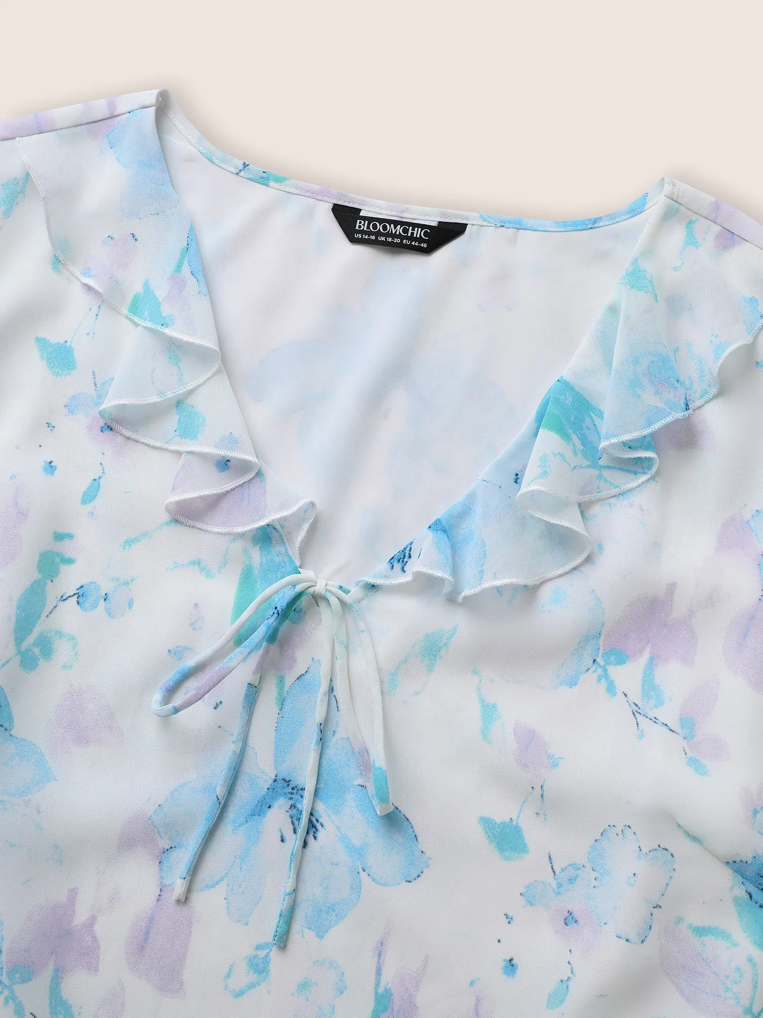 Lace Collar Floral Ruffle Trim Blouse sold by Bloomchic product image thumbnail 5