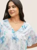 Lace Collar Floral Ruffle Trim Blouse sold by Bloomchic