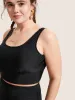 Solid Square Neck Adjustable Straps Swim Top sold by Bloomchic