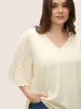 Textured Patchwork Pleated Bell Sleeve T-shirt sold by Bloomchic