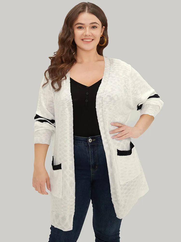 Contrast Patched Pocket Open Front Cardigan sold by Bloomchic product image thumbnail 4