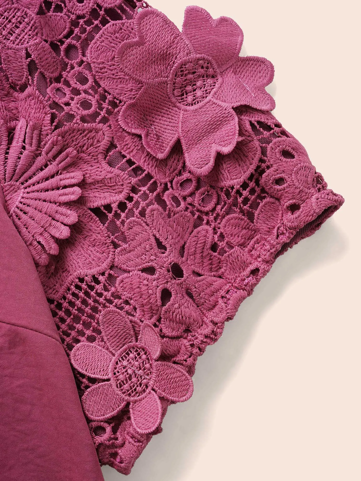 V Neck Lace Panel Slit Hem Blouse sold by Bloomchic product image thumbnail 5