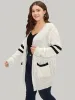 Contrast Patched Pocket Open Front Cardigan sold by Bloomchic