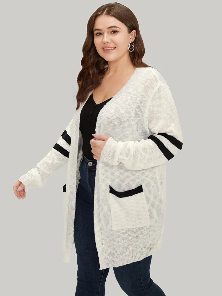 Contrast Patched Pocket Open Front Cardigan sold by Bloomchic product image thumbnail 5