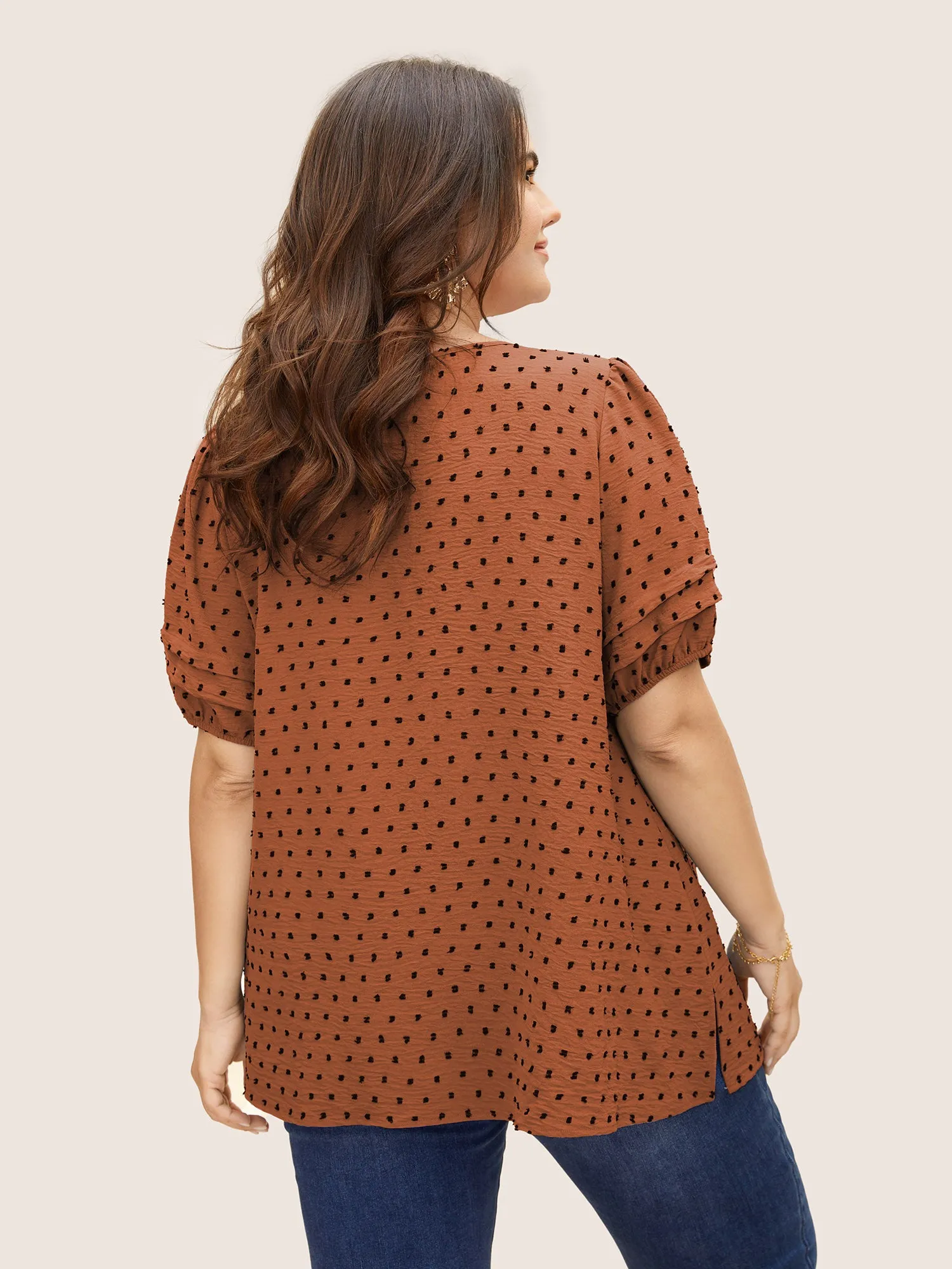 Textured Polka Dot Blouse sold by Bloomchic product image thumbnail 4