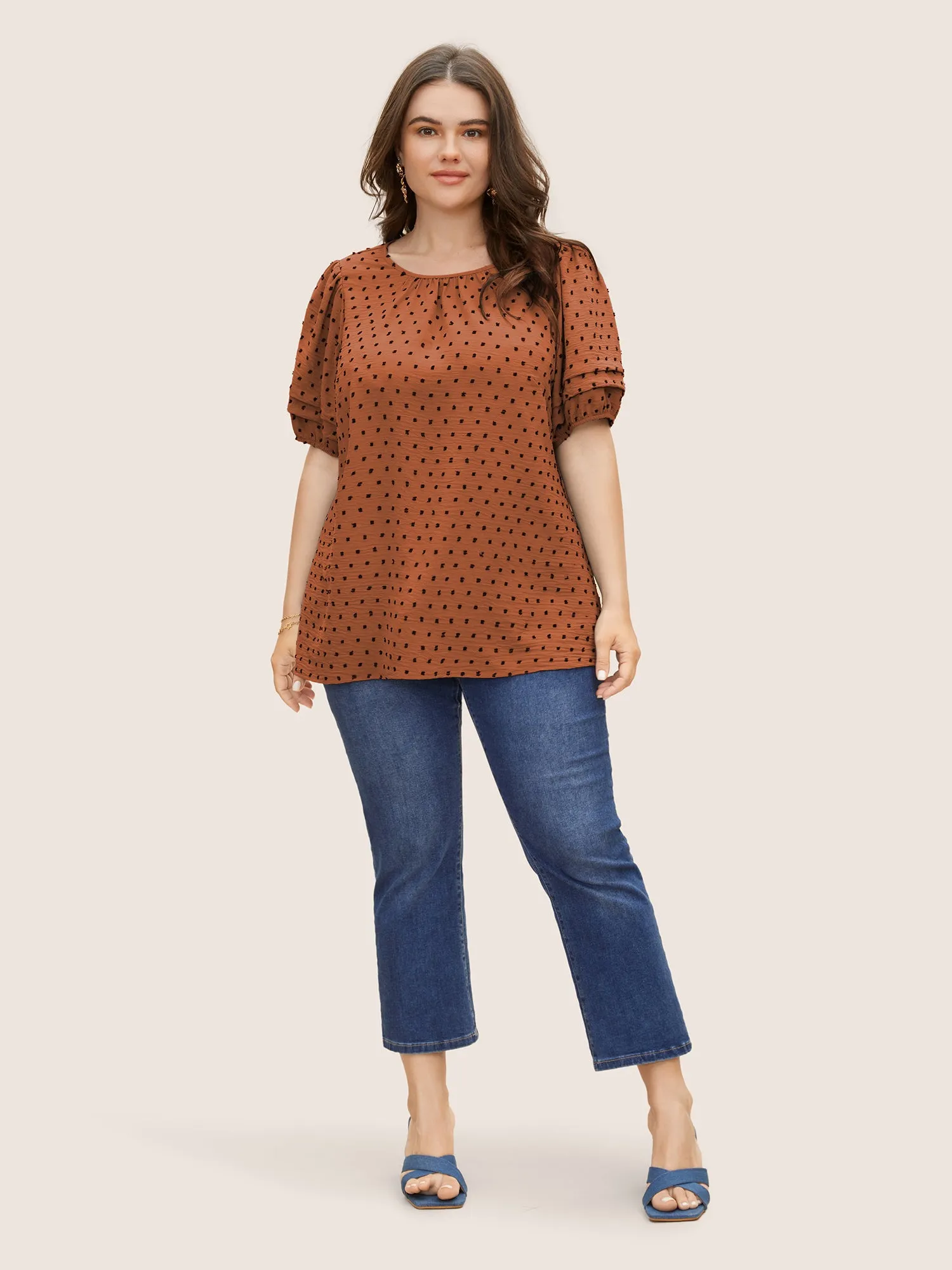 Textured Polka Dot Blouse sold by Bloomchic product image thumbnail 2