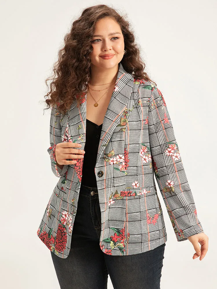 Floral Plaid Patchwork Pocket Blazer sold by Bloomchic product image thumbnail 5