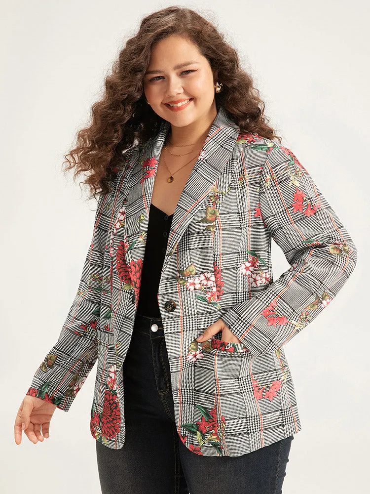 Floral Plaid Patchwork Pocket Blazer sold by Bloomchic product image thumbnail 4