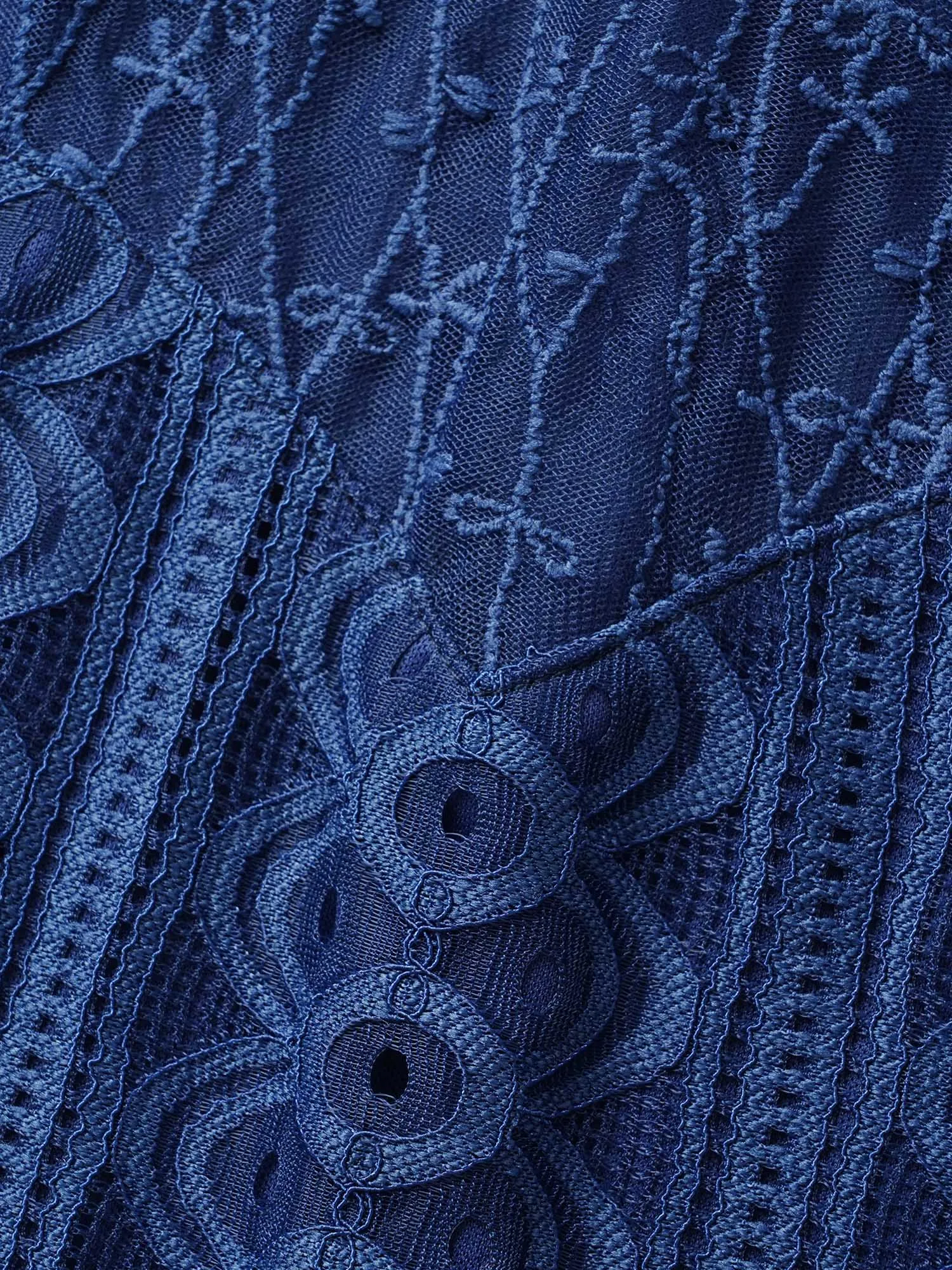 Crochet Lace Mesh Raglan Sleeve Maxi Dress sold by Bloomchic product image thumbnail 5