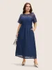 Crochet Lace Mesh Raglan Sleeve Maxi Dress sold by Bloomchic