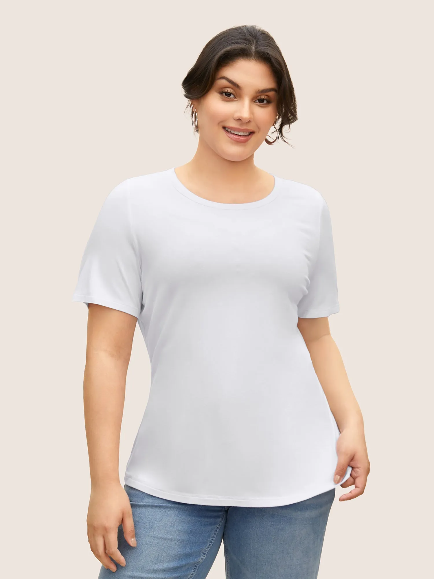 Supersoft Essentials Solid Basic Knit T-shirt sold by Bloomchic product image thumbnail 3