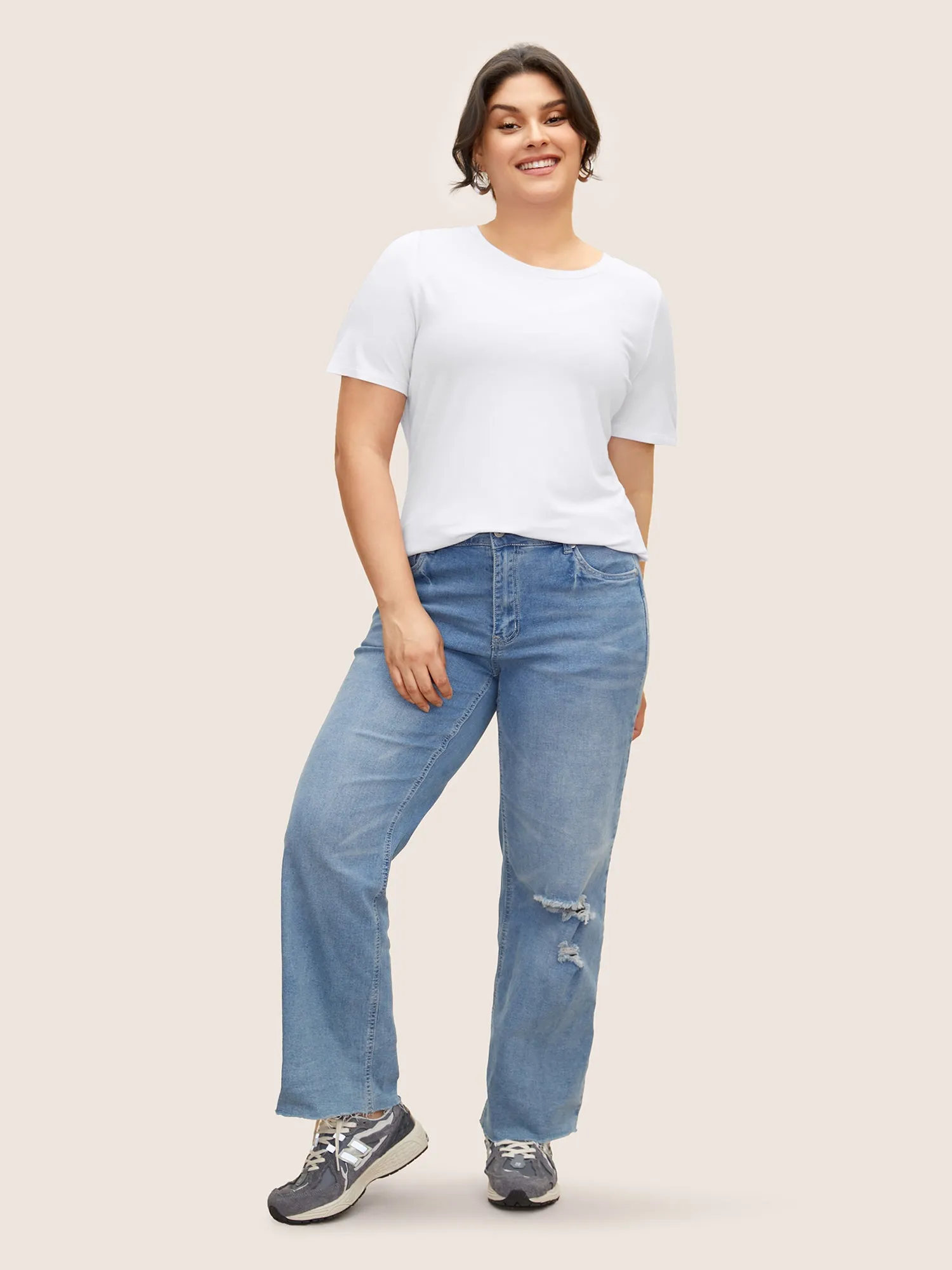 Supersoft Essentials Solid Basic Knit T-shirt sold by Bloomchic product image thumbnail 2