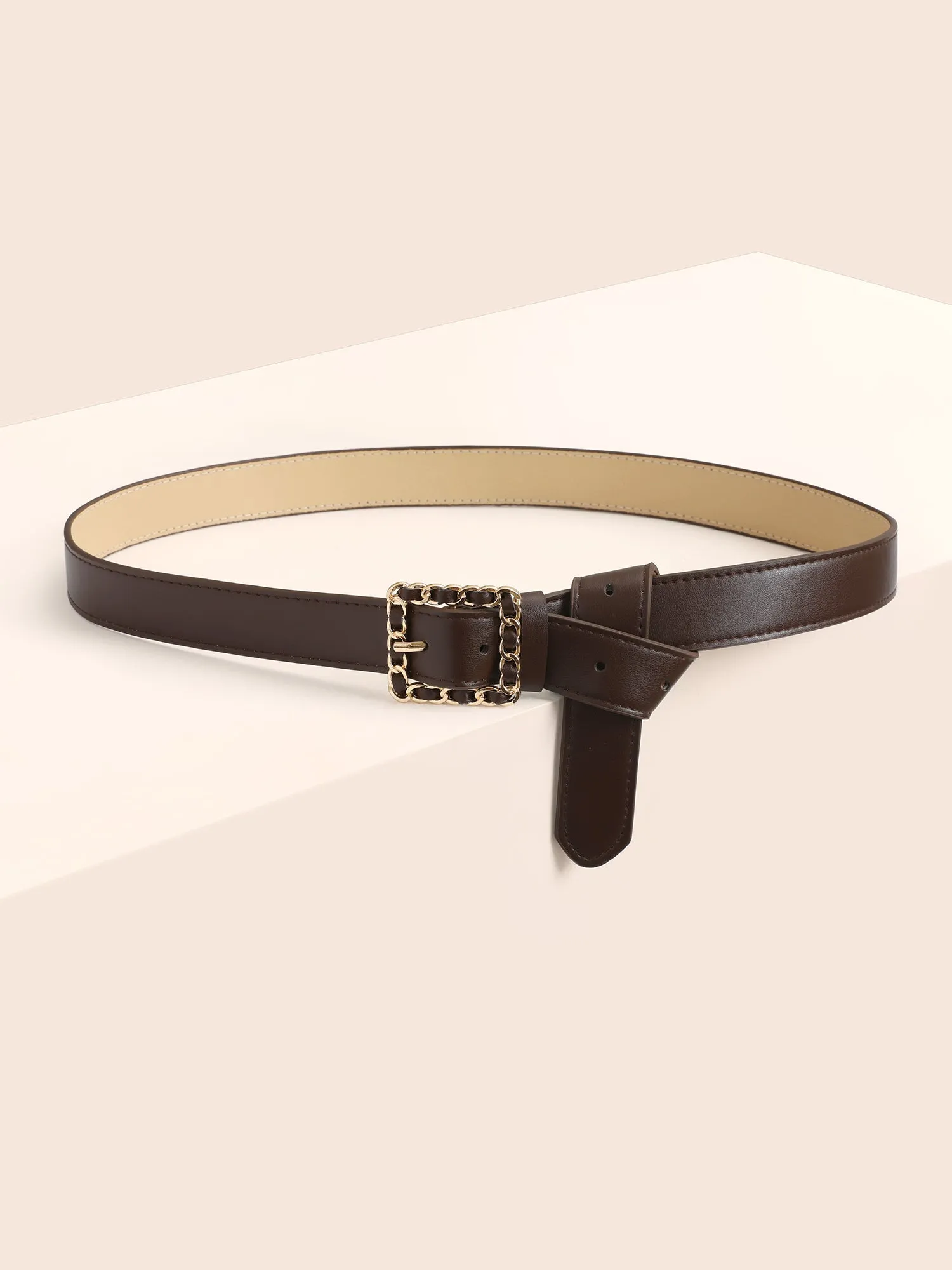 Molded Buckle Leather Belt sold by Bloomchic product image thumbnail 2