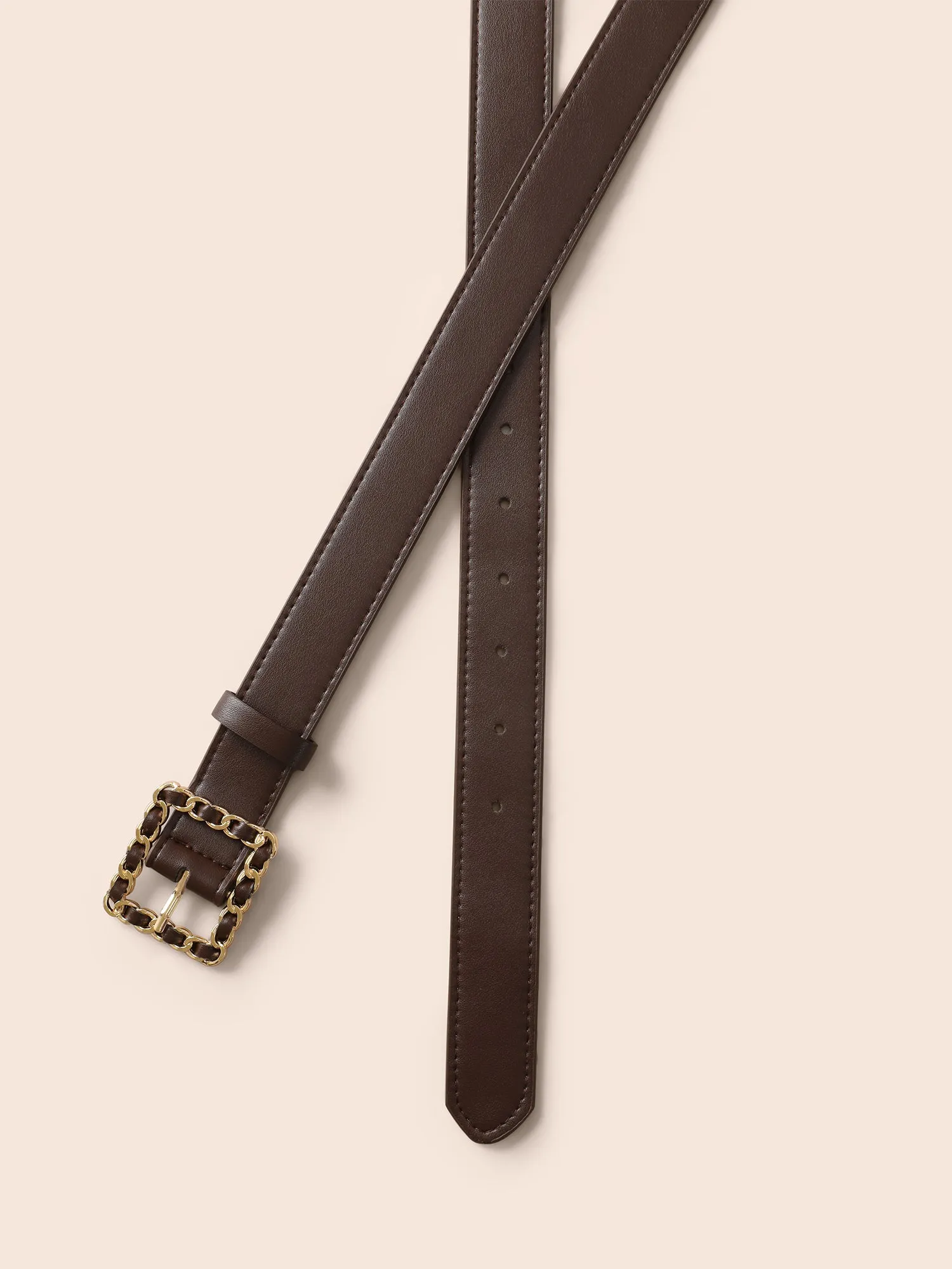 Molded Buckle Leather Belt sold by Bloomchic product image thumbnail 5