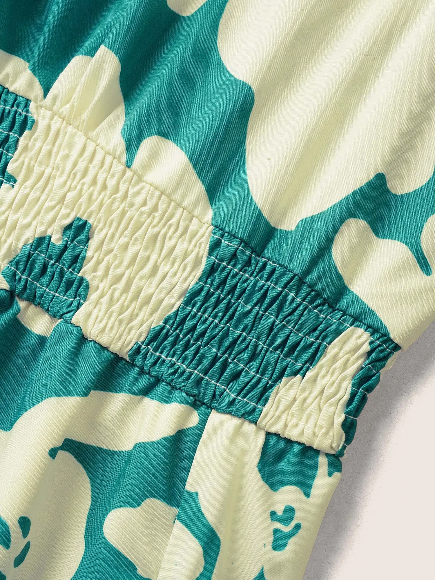 Silhouette Floral Print Shirred Flutter Sleeve Dress sold by Bloomchic product image thumbnail 5