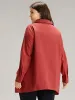 Cotton Curved Hem Button Down Blouse sold by Bloomchic